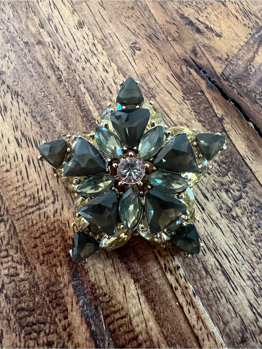 Gold-Tone Topaz Crystal Star Brooch - Women Accessories